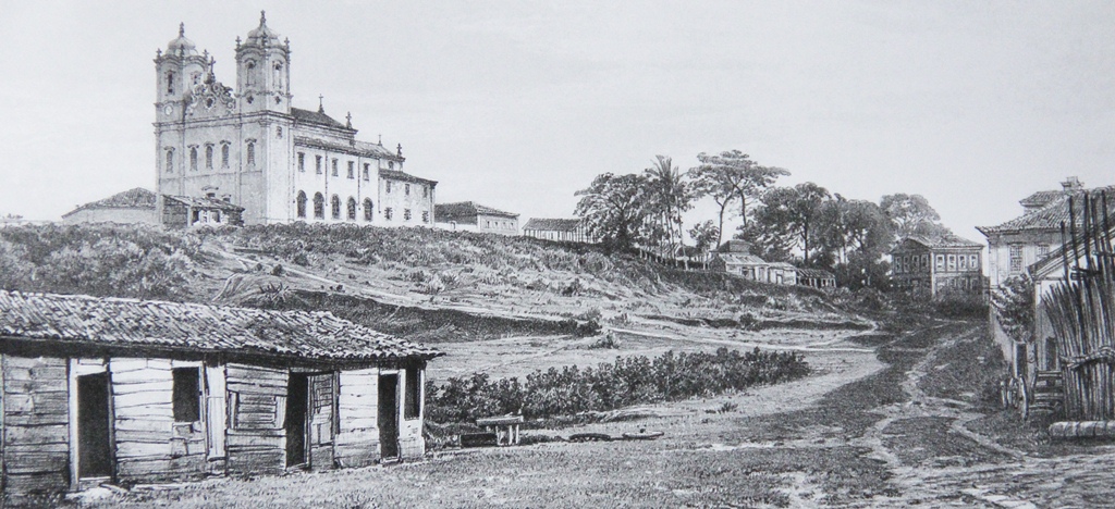 Igreja do Bonfim e seu entorno, em fotografia de 1859